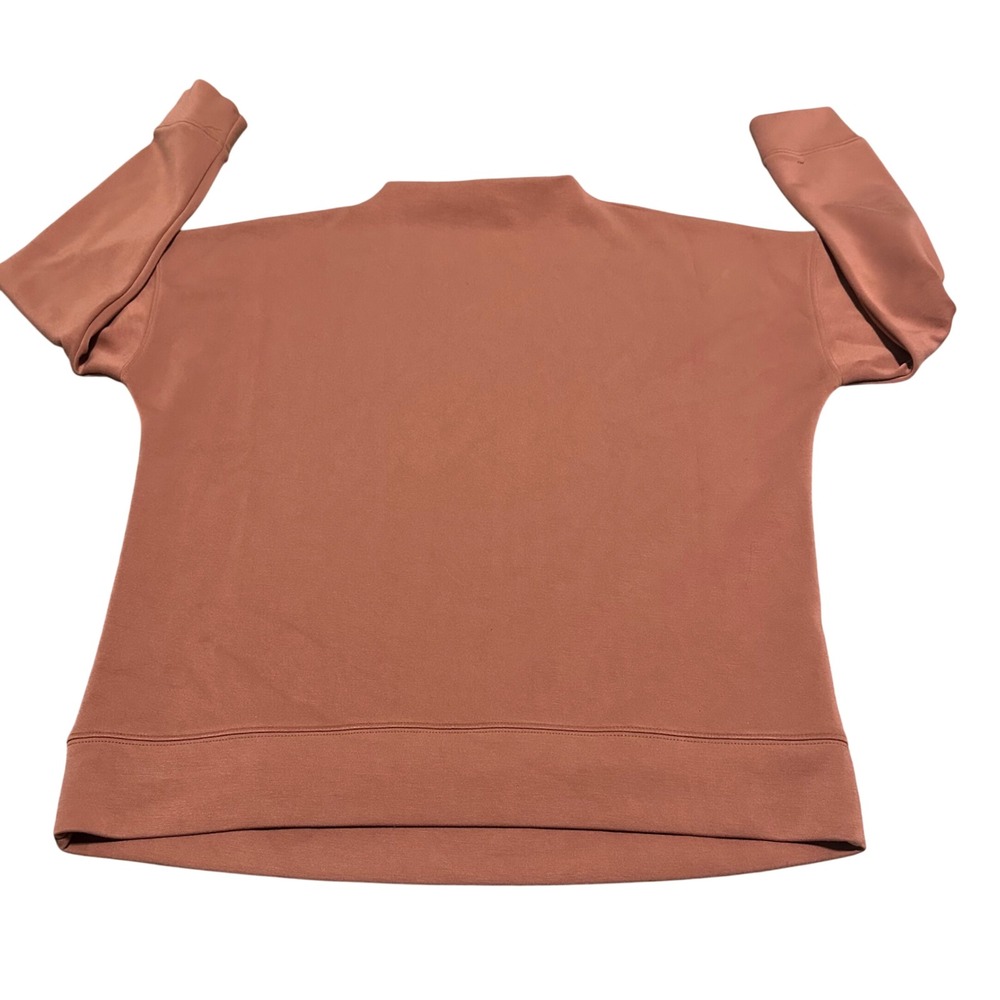 Cynthia Rowley Mock Neck Long Sleeve Sweatshirt Top Women S Terra Cotta Brown‎